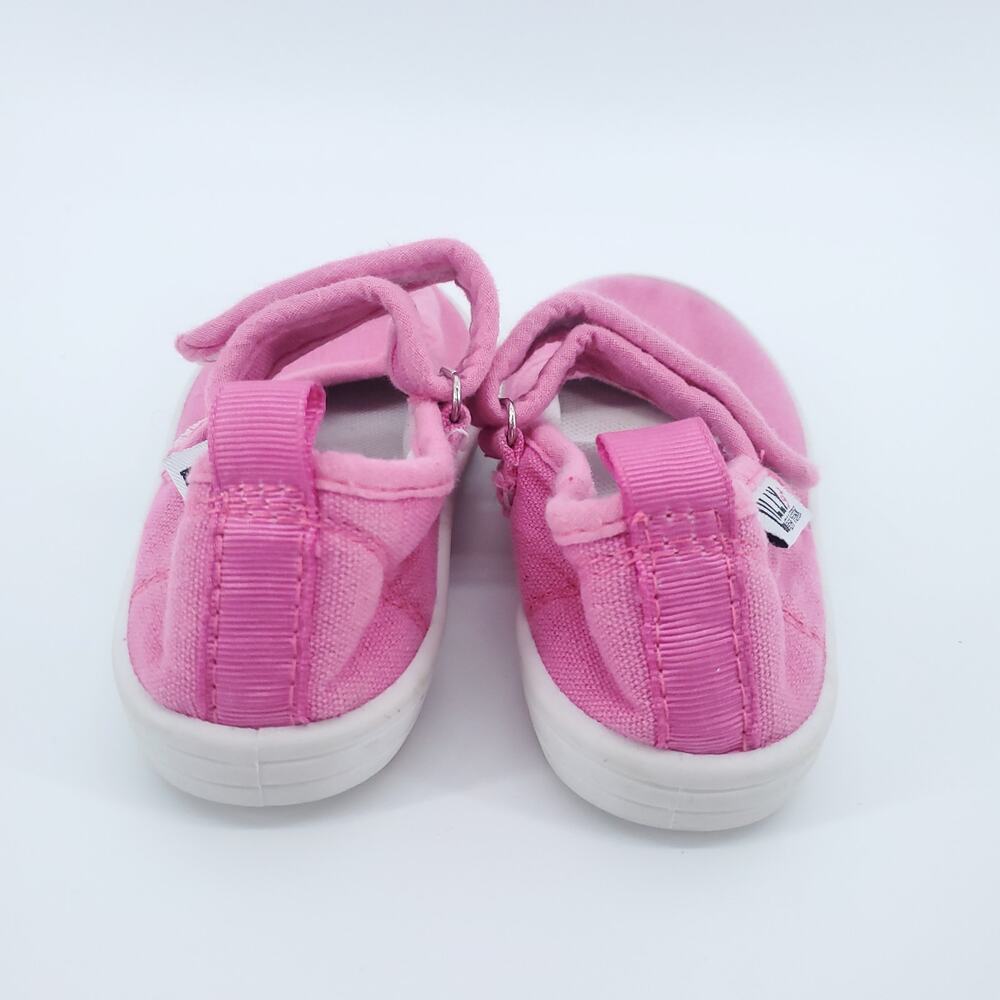 Lily NY Girl Bright Pink Mary Jane Canvas Playground School Slip On Shoe 7T - Picture 6 of 7